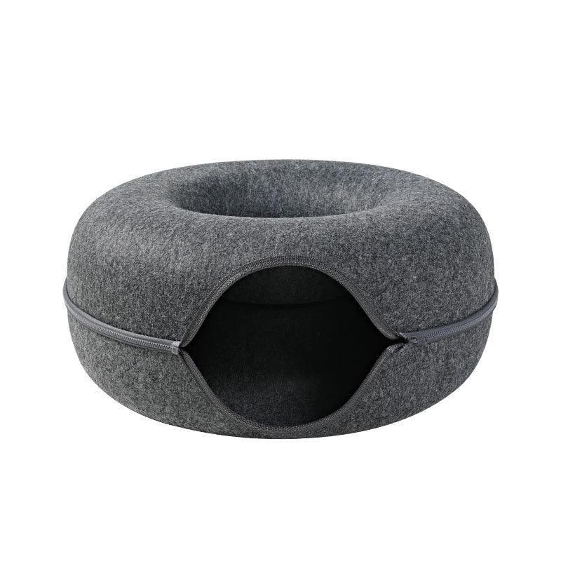 Disk-O Felt Cat Tunnel Bed Cat Beds KittyNook Cat Company Gray S