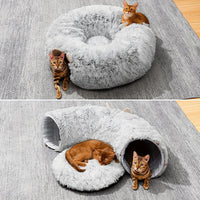 Thumbnail for Disk-O Fluffy Cat Tunnel Bed Cat Beds KittyNook Cat Company
