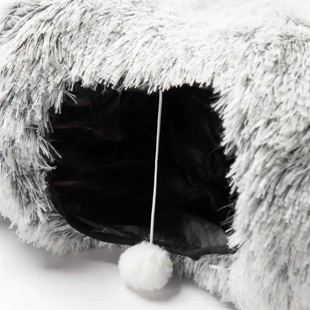 Disk-O Fluffy Cat Tunnel Bed Cat Beds KittyNook Cat Company