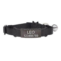 Thumbnail for Engrave-Your-Name Cat Collar Pet Collars & Harnesses KittyNook Black & Black