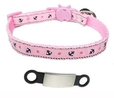 Engrave-Your-Name Cat Collar Pet Collars & Harnesses KittyNook Printed Pink & Silver