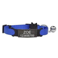 Thumbnail for Engrave-Your-Name Cat Collar Pet Collars & Harnesses KittyNook Blue & Black