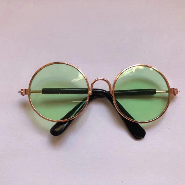 Fashionesque Multicolored Pet Glasses Cat Apparel KittyNook Transparent Green M