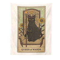 Thumbnail for Felinomancy Cat Tapestry Decorative Tapestries KittyNook Cat Company Queen of Wands S