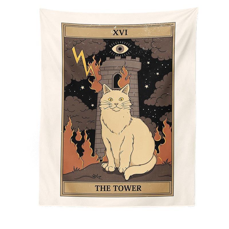 Felinomancy Cat Tapestry Decorative Tapestries KittyNook Cat Company The Tower S