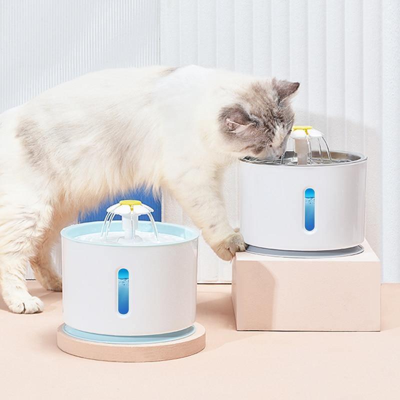 Flower Cat Water Fountain Pet Bowls, Feeders & Waterers KittyNook Blue
