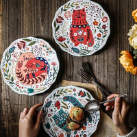 Thumbnail for Flowers and Cat Plate Plates KittyNook Cat Company