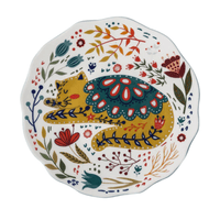 Thumbnail for Flowers and Cat Plate Plates KittyNook Cat Company Style B