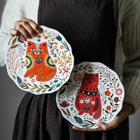 Thumbnail for Flowers and Cat Plate Plates KittyNook Cat Company