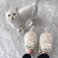 Thumbnail for Fluffy Cat Slippers For Adults Shoes KittyNook Cat Company