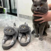 Thumbnail for Fluffy Cat Slippers For Adults Shoes KittyNook Cat Company