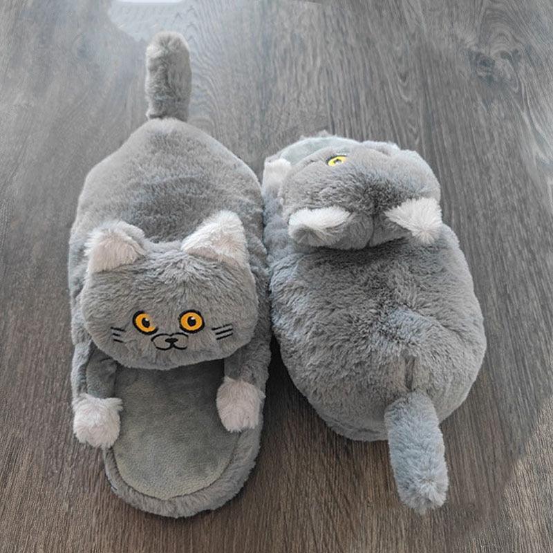 Fluffy Cat Slippers For Adults Shoes KittyNook Cat Company