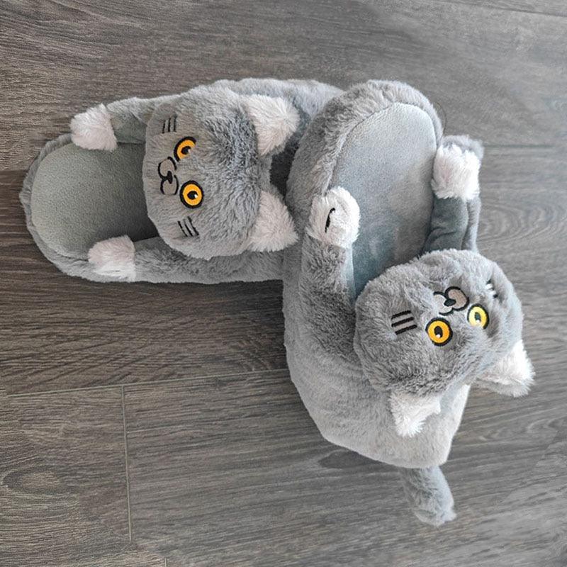 Fluffy Cat Slippers For Adults Shoes KittyNook Cat Company