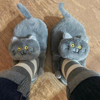 Thumbnail for Fluffy Cat Slippers For Adults Shoes KittyNook Cat Company