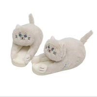 Thumbnail for Fluffy Cat Slippers For Adults Shoes KittyNook Cat Company Cream 4.5