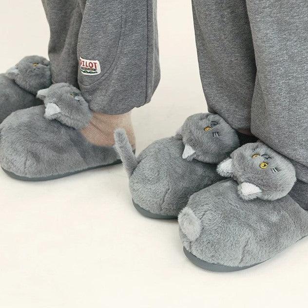 Fluffy Cat Slippers For Adults Shoes KittyNook Cat Company