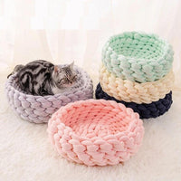 Thumbnail for Fluffy Knitted Round Cat Bed Cat Beds KittyNook Cat Company