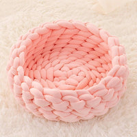 Thumbnail for Fluffy Knitted Round Cat Bed Cat Beds KittyNook Cat Company