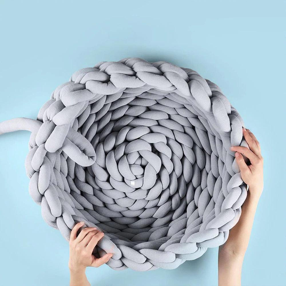 Fluffy Knitted Round Cat Bed Cat Beds KittyNook Cat Company