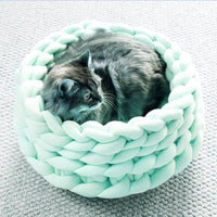 Thumbnail for Fluffy Knitted Round Cat Bed Cat Beds KittyNook Cat Company