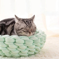 Thumbnail for Fluffy Knitted Round Cat Bed Cat Beds KittyNook Cat Company