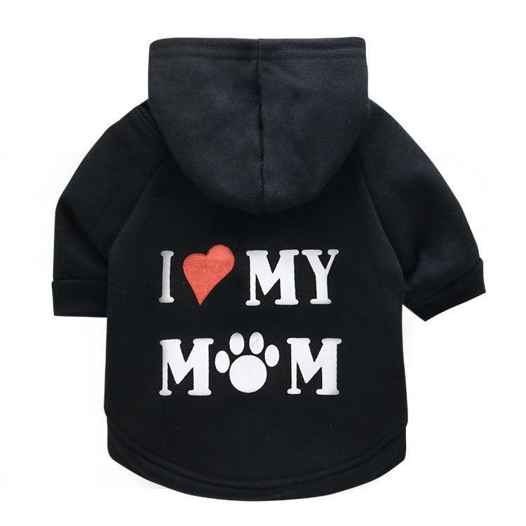 I ❤️ My Mom Cat Hoodie Cat Apparel KittyNook Cat Company Black XS