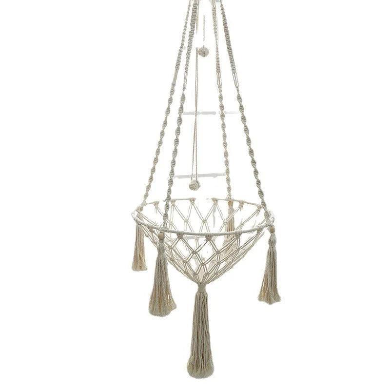 KittyKnot Cozy Macrame Cat Hammock Bed Cat Beds KittyNook Cat Company KittyKnot Cozy Macrame Cat Hammock Bed