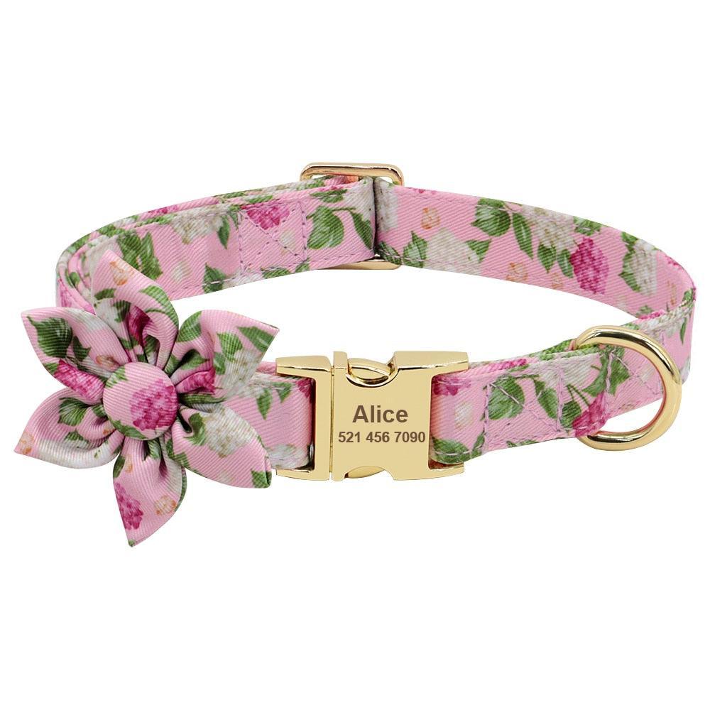 Lil' Bloomers Personalized Pet Collar and Leash Pet Collars & Harnesses KittyNook Cat Company Pink Collar XS