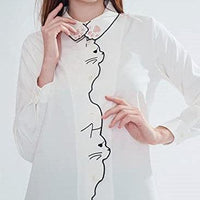 Thumbnail for Little Miss Kitty White Blouse Shirts & Tops KittyNook Cat Company