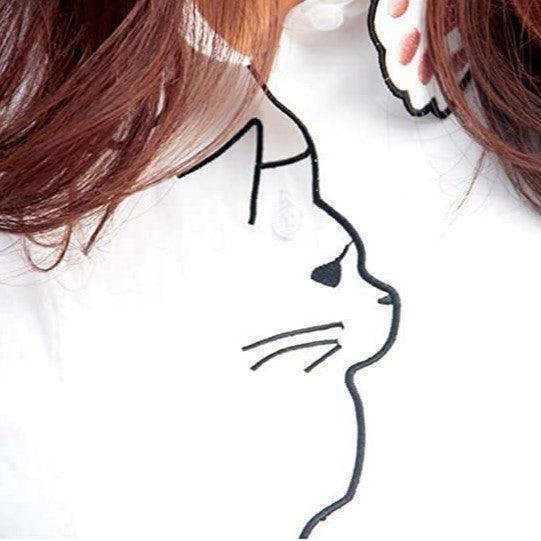 Little Miss Kitty White Blouse Shirts & Tops KittyNook Cat Company