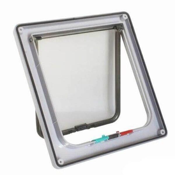 Lock-able Cat Flap Door Pet Doors KittyNook White M