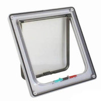 Thumbnail for Lock-able Cat Flap Door Pet Doors KittyNook White M