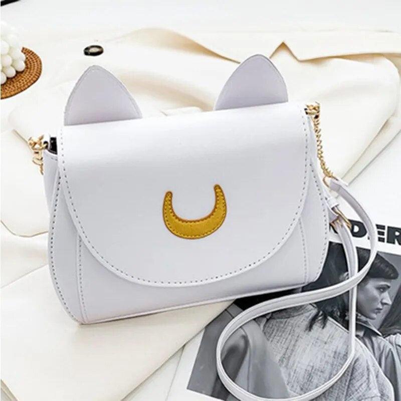 Luna Crescent Hand Bag Handbags KittyNook Cat Company Pearly Moonlight