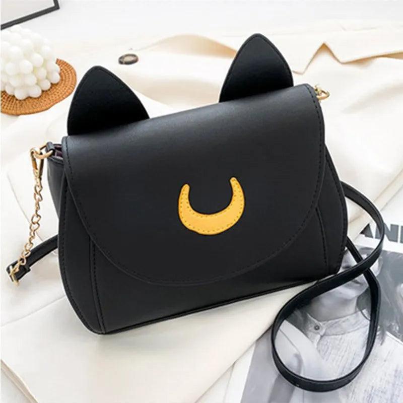 Luna Crescent Hand Bag Handbags KittyNook Cat Company Midnight Obsidian