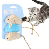 Thumbnail for Mouse Plush Toy Cat Toys KittyNook Cat Company Beige and Blue