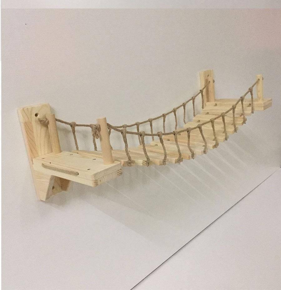 Nancy Sway Wooden Rope Bridge Cat Furniture KittyNook