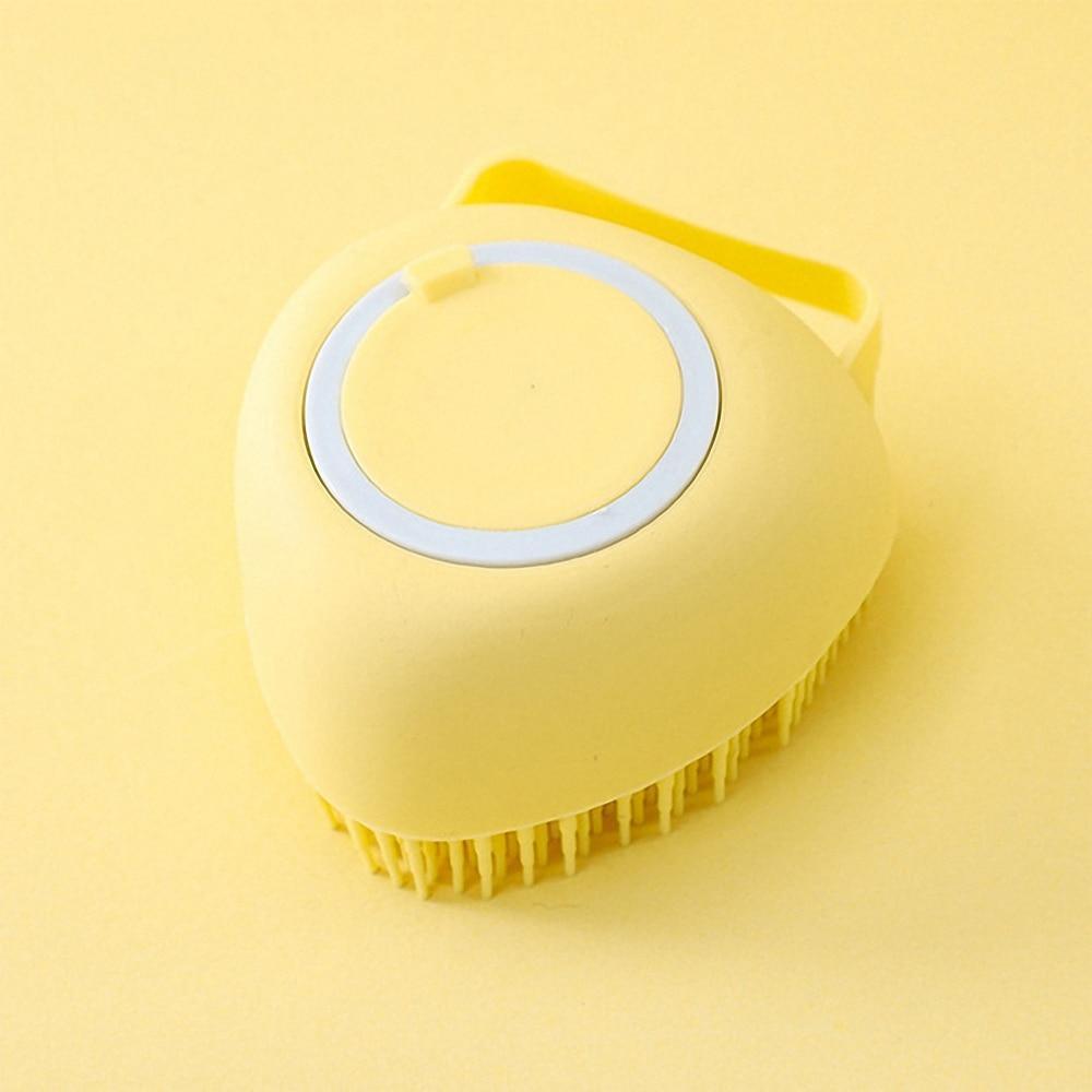 Oh-So-Clean Silicone Bath Brush Pet Grooming Supplies KittyNook Yellow