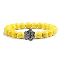Thumbnail for Paw Charm Bead Bracelet Bracelets KittyNook Cat Company Yellow Stone