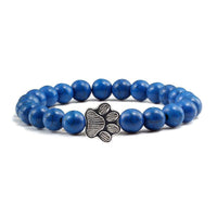 Thumbnail for Paw Charm Bead Bracelet Bracelets KittyNook Cat Company Dark Blue Stone