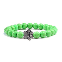 Thumbnail for Paw Charm Bead Bracelet Bracelets KittyNook Cat Company Green Stone