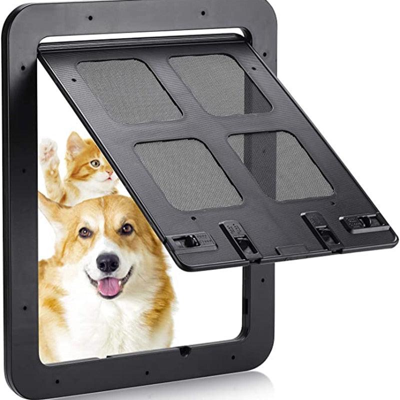 Paw Portal Pet Door Flap Pet Doors KittyNook Cat Company French Window Design (Black) S