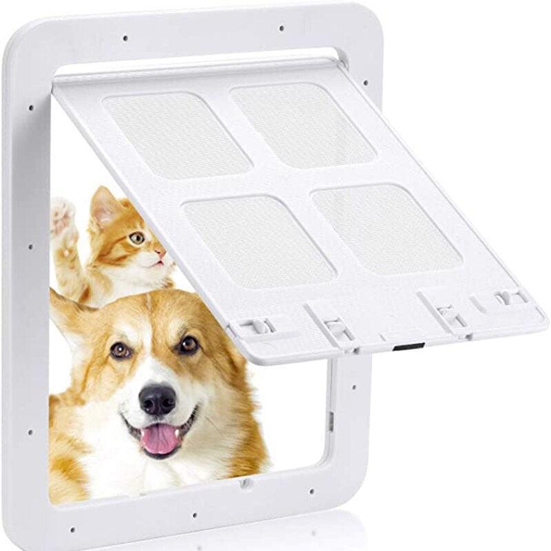 Paw Portal Pet Door Flap Pet Doors KittyNook Cat Company French Window Deign (White) S