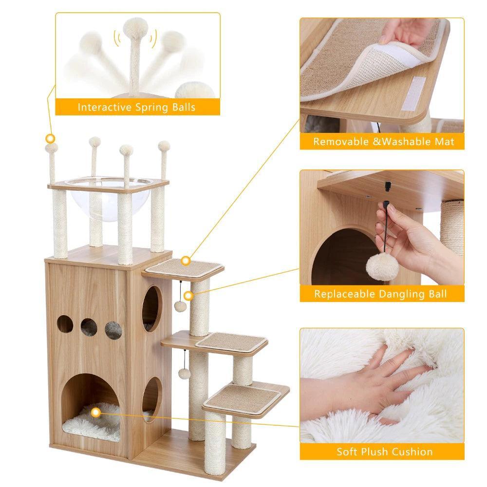 Playhouse Cat Tree With Hammock Cat Furniture KittyNook Cat Company