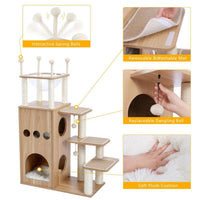 Thumbnail for Playhouse Cat Tree With Hammock Cat Furniture KittyNook Cat Company