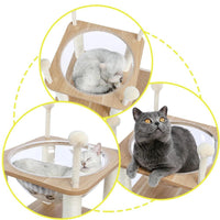 Thumbnail for Playhouse Cat Tree With Hammock Cat Furniture KittyNook Cat Company
