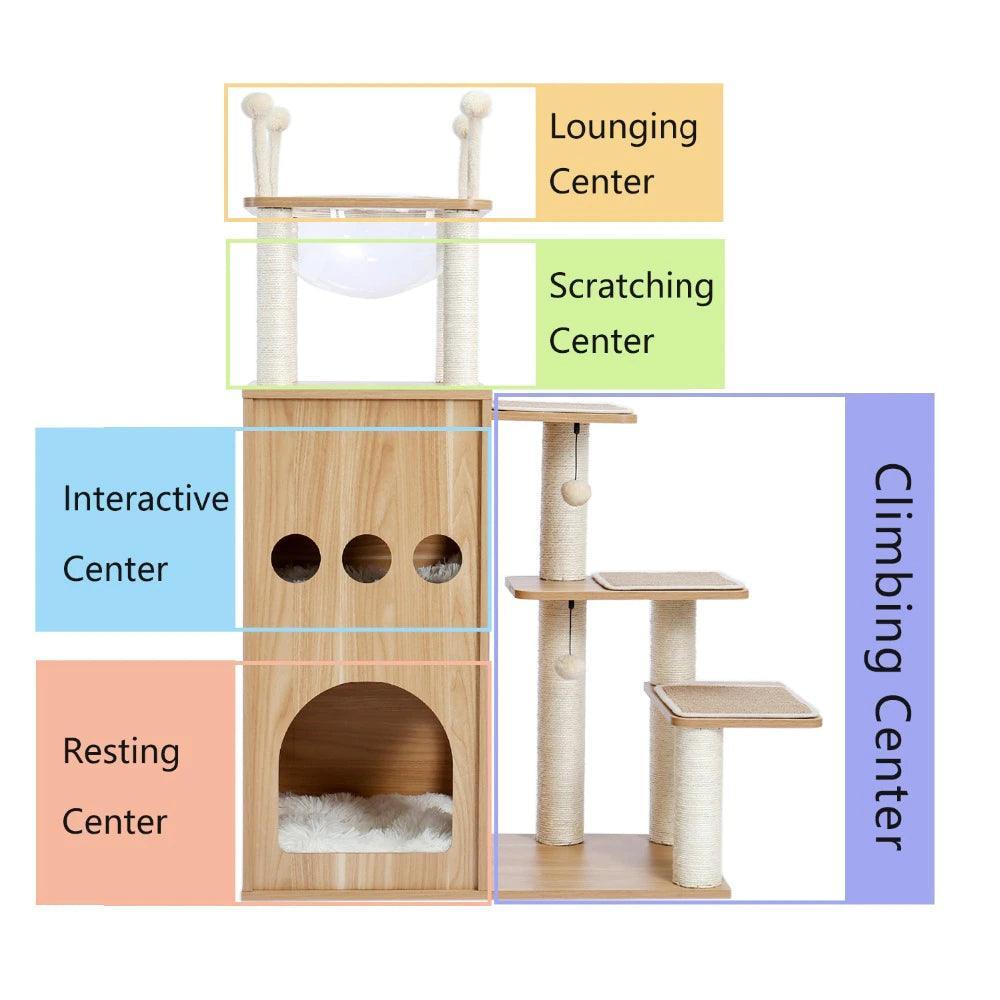 Playhouse Cat Tree With Hammock Cat Furniture KittyNook Cat Company
