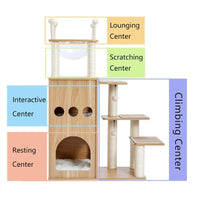 Thumbnail for Playhouse Cat Tree With Hammock Cat Furniture KittyNook Cat Company