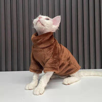 Thumbnail for Poncho Sphynx Cat Sweater Cat Apparel KittyNook Cat Company Coffee Brown XS