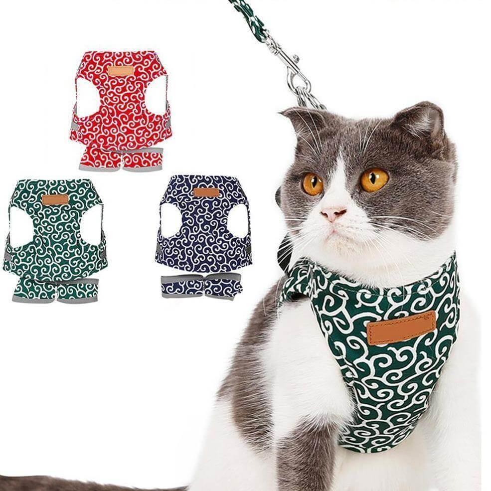 Premium Japanese Style Escape-Proof Best Cat Harness Cat Collars & Harnesses kittynook