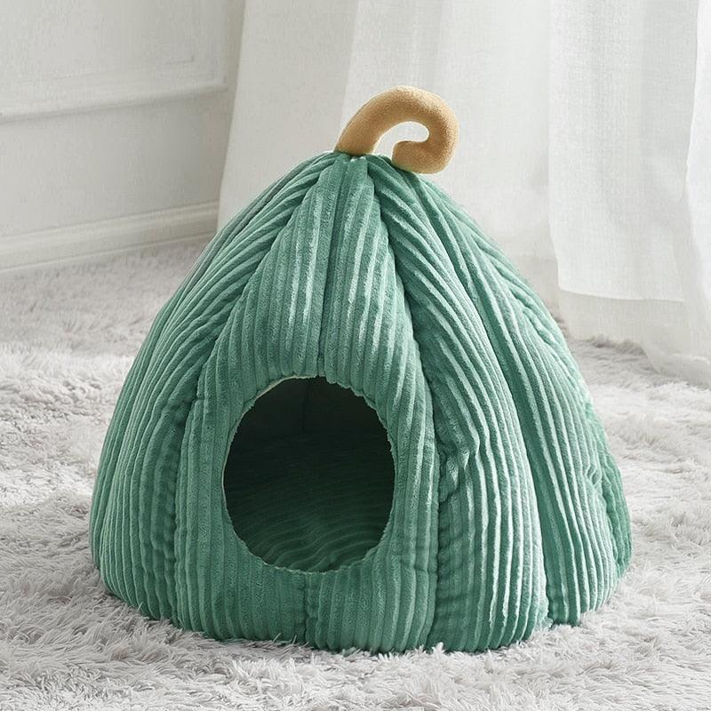 Pumpkin Palace Cat Cave Bed Cat Beds KittyNook Cat Company Forest Green M